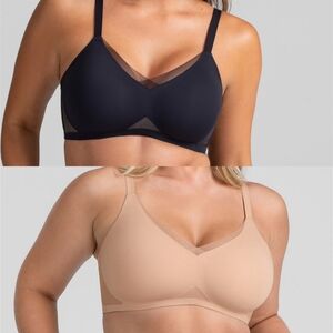 Honey Love Honeylove CrossOver Bras Set of Two Black Sand Medium